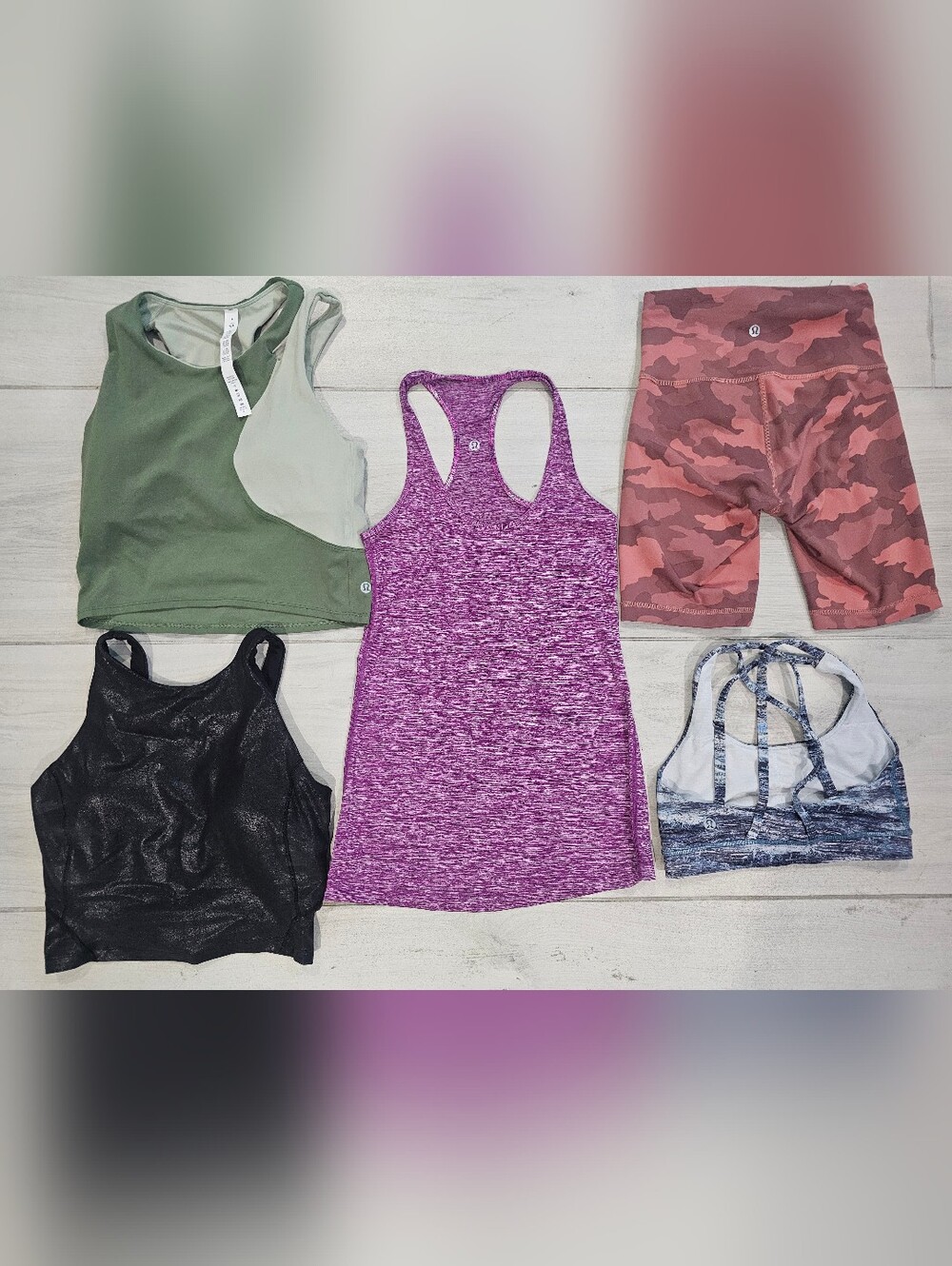 Lululemon Womens Activewear Clothes Bundle Tops Shorts Bra Size 4